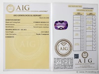 Amethyst 4.24ct aig certified - afbeelding 4 van  4