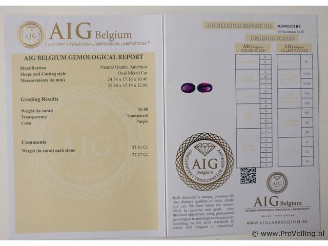Amethyst 50.88ct aig certified - afbeelding 5 van  6