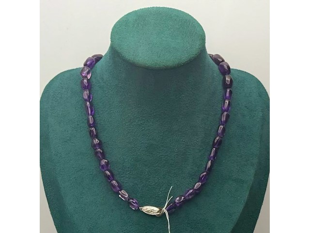 Amethyst zilveren collier - afbeelding 1 van  5