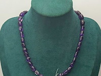 Amethyst zilveren collier - afbeelding 1 van  5