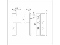 Ami - veiligheidslangschildengarnituur - 251/50 80/90 pc55 f1 - deurbeslag (53x) - afbeelding 2 van  6