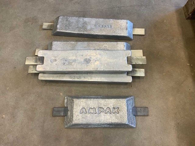 Ampak zink anodes met laslip (5x) - afbeelding 1 van  3