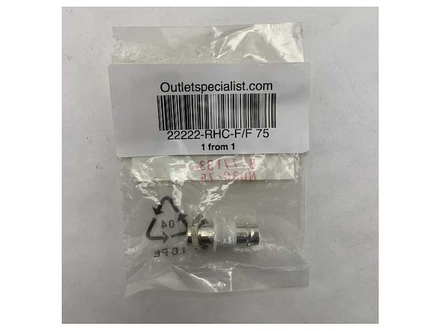 Amphenol rf 75 ohm vrouwelijke naar vrouwelijke connectoradapter voor maritieme coaxkabelverbindingen - f/f 75 - afbeelding 1 van  3