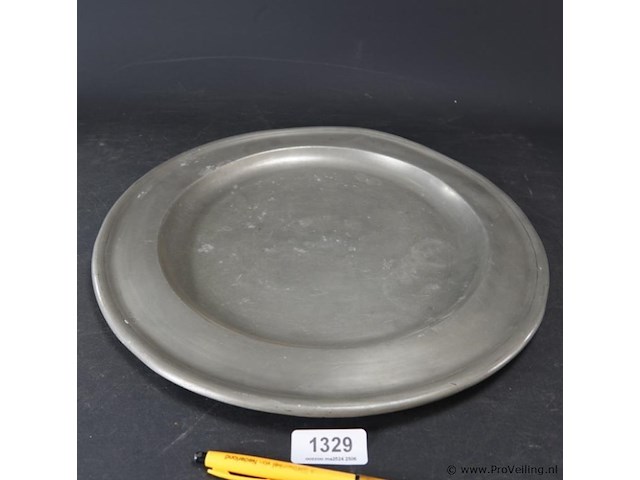 Amsing groningen grote antieke tinnen schotel - afbeelding 1 van  5