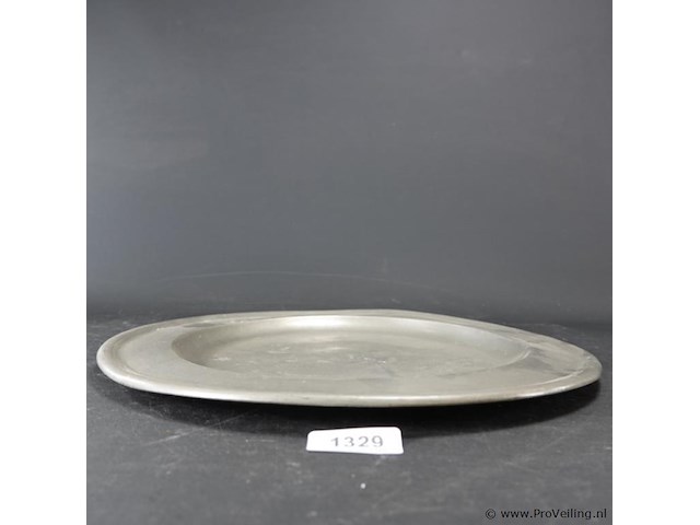 Amsing groningen grote antieke tinnen schotel - afbeelding 2 van  5