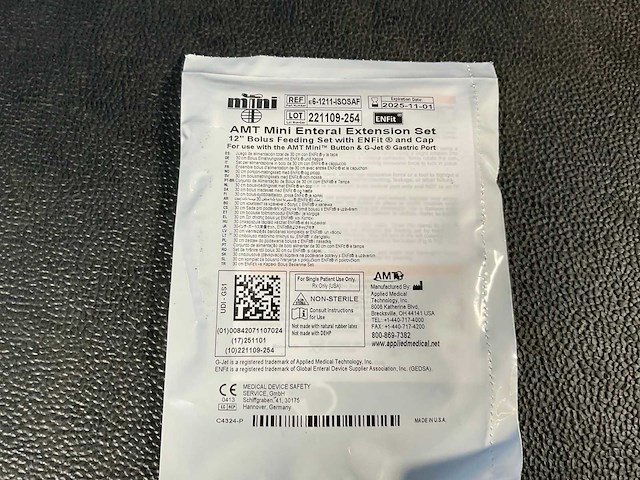 Amt - gastric extension set bolus,straight angle(ds/10) - afbeelding 2 van  4