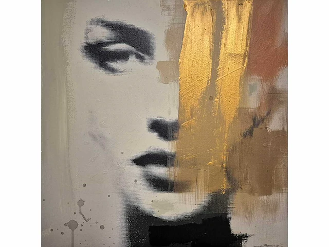 Ana nunez - acryl/mixed media op doek - 60 x 60 - afbeelding 1 van  4