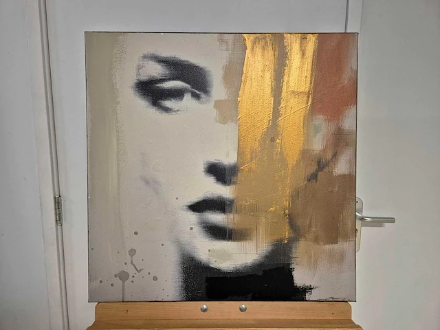 Ana nunez - acryl/mixed media op doek - 60 x 60 - afbeelding 2 van  4