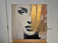 Ana nunez - acryl/mixed media op doek - 60 x 60 - afbeelding 2 van  4
