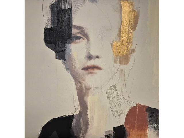 Ana nunez - acryl/mixed media op doek - 60 x 60 - afbeelding 1 van  4