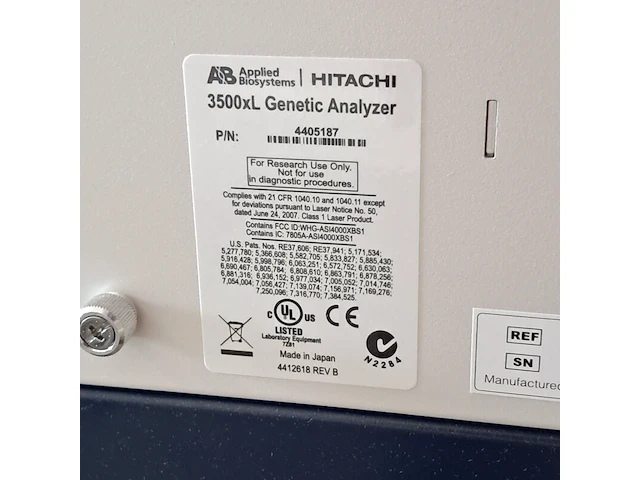 Analysesysteem, applied biosystems hitachi, 3500xl genetic analyzer, 2014 - afbeelding 9 van  9