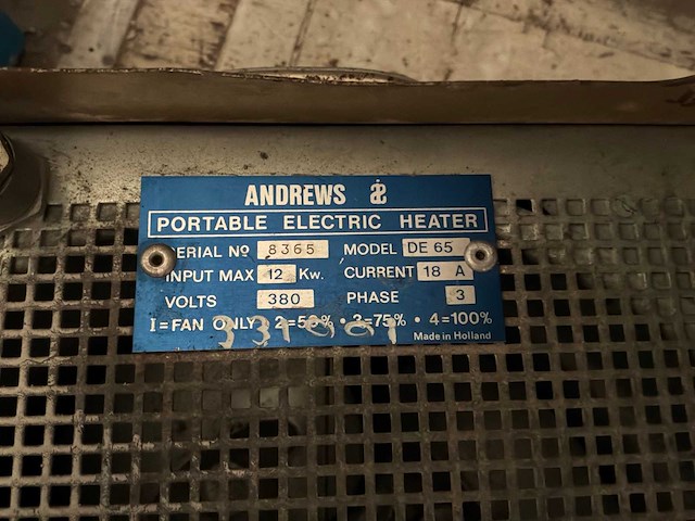 Andrews de65 heater - afbeelding 5 van  5