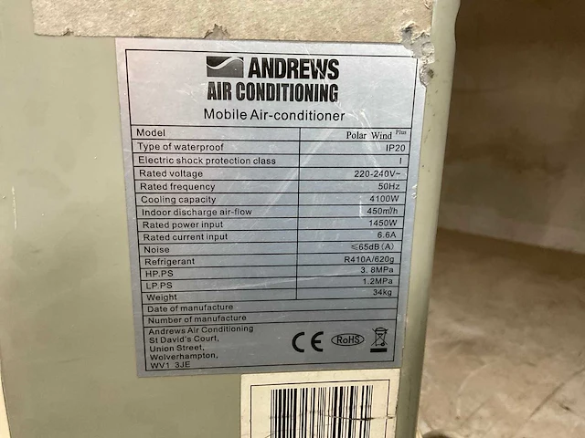 Andrews polar wind mobiele airco - afbeelding 3 van  3