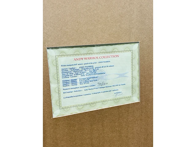 Andy warhol lithograaf - gesigneerd met certificaat - afbeelding 6 van  6