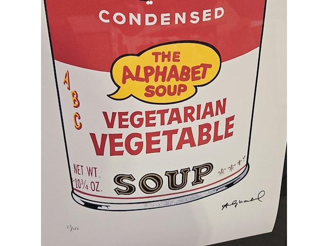 Andy warhol lithograaf ''campbell's vegetarian'' - limited edition 23/125 - afbeelding 3 van  7