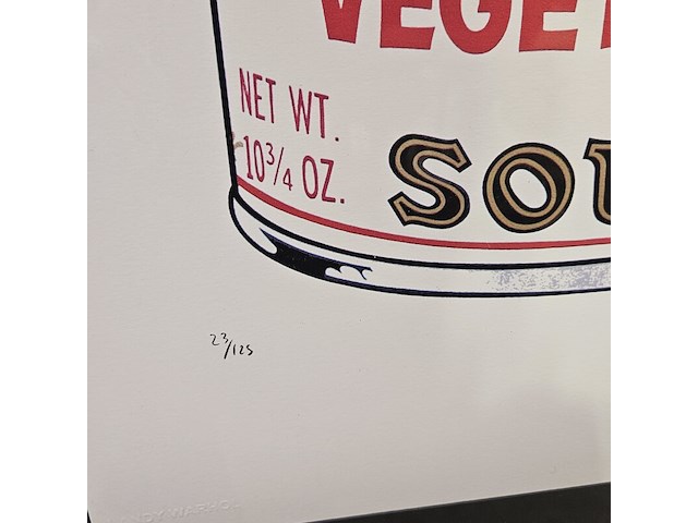 Andy warhol lithograaf ''campbell's vegetarian'' - limited edition 23/125 - afbeelding 5 van  7
