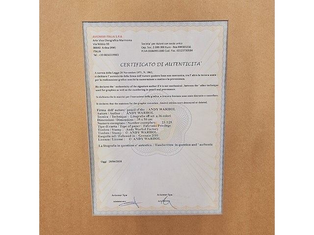 Andy warhol lithograaf ''campbell's vegetarian'' - limited edition 23/125 - afbeelding 7 van  7