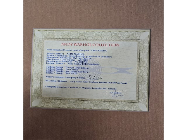 Andy warhol lithograaf ''chanel n05'' - limited edition - afbeelding 7 van  7