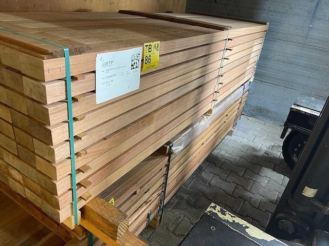 Angelim pedra balken geschaafd 2500x100x50mm (81x) - afbeelding 2 van  3