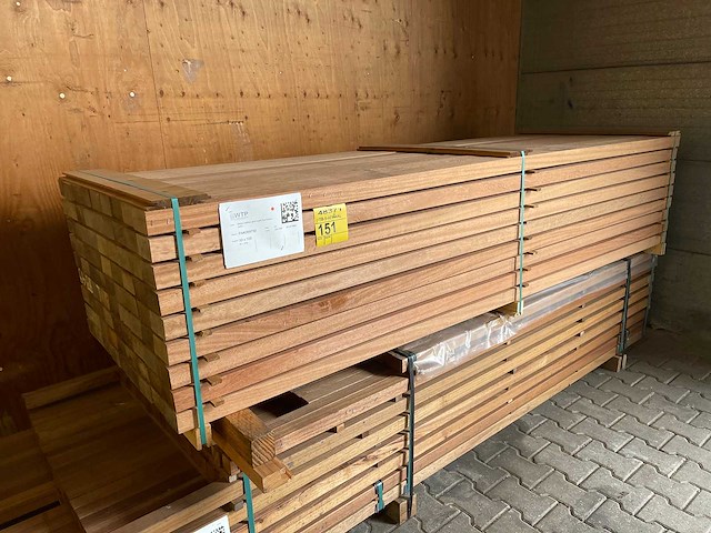 Angelim pedra balken geschaafd 2500x100x50mm (81x) - afbeelding 2 van  3