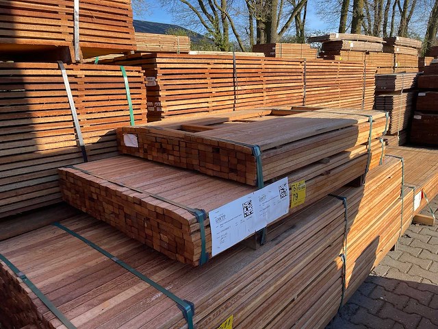 Angelim pedra latten geschaafd 1250-1550x40x21mm (293x) - afbeelding 2 van  3