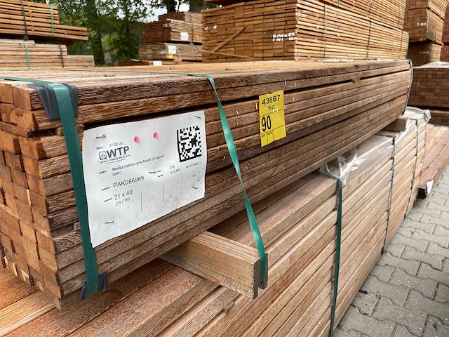 Angelim pedra latten geschaafd 1850x40x21mm (276x) - afbeelding 2 van  3