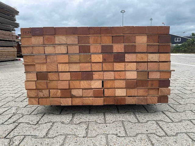 Angelim pedra onderliggers geschaafd 2000x68x45mm (111x) - afbeelding 3 van  3