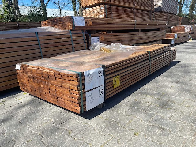 Angelim pedra planken geschaafd 2150-2450x90x21mm (102x) - afbeelding 1 van  3