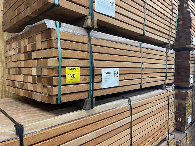 Angelim pedra regels geschaafd 2000x68x45mm (117x) - afbeelding 4 van  4