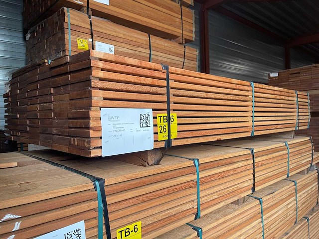 Angelim pedra vlonderplanken 2200x145x21mm (77x) - afbeelding 4 van  4