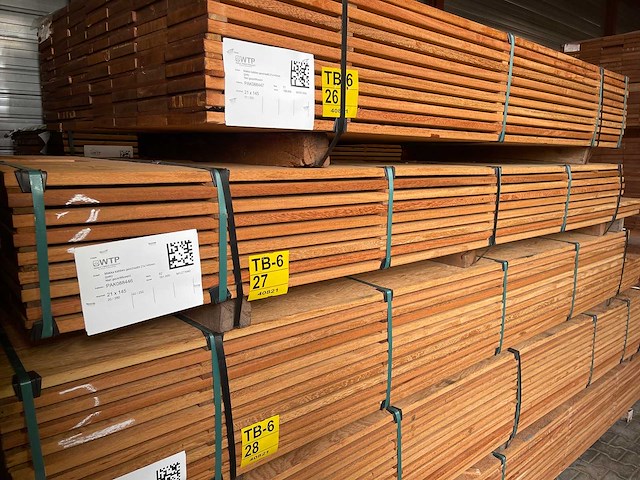 Angelim pedra vlonderplanken 2500-2800x145x21mm (62x) - afbeelding 3 van  4