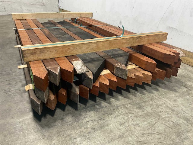 Angelim vermelho hardhouten paal geschaafd 200x6,8x6,8 cm (27x) - afbeelding 4 van  5