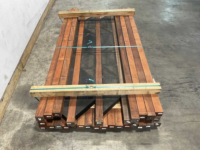 Angelim vermelho hardhouten paal geschaafd 200x6,8x6,8 cm (27x) - afbeelding 3 van  9