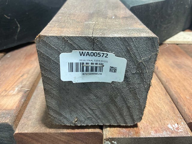 Angelim vermelho hardhouten paal geschaafd 200x6,8x6,8 cm (27x) - afbeelding 9 van  9