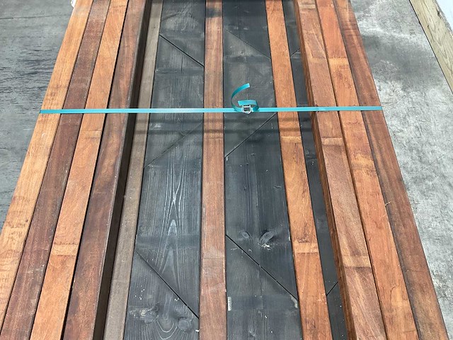 Angelim vermelho hardhouten paal geschaafd 200x6,8x6,8 cm (27x) - afbeelding 5 van  9