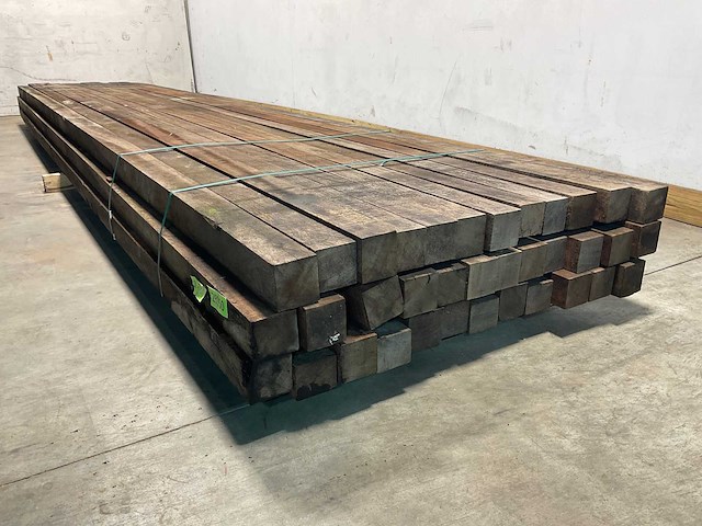 Angelim vermelho hardhouten paal gezaagd 500x8x8 cm (10x) - afbeelding 5 van  8