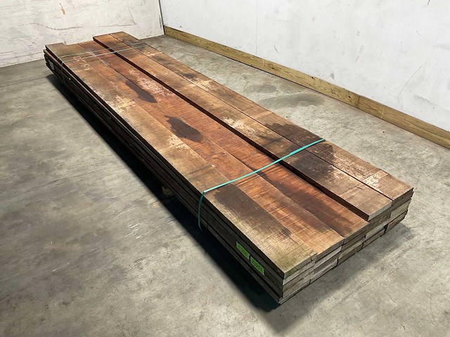 Angelim vermelho hardhouten plank gezaagd 400x20x4 cm (10x) - afbeelding 1 van  9