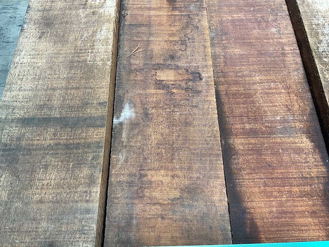 Angelim vermelho hardhouten plank gezaagd 400x20x4 cm (10x) - afbeelding 3 van  9