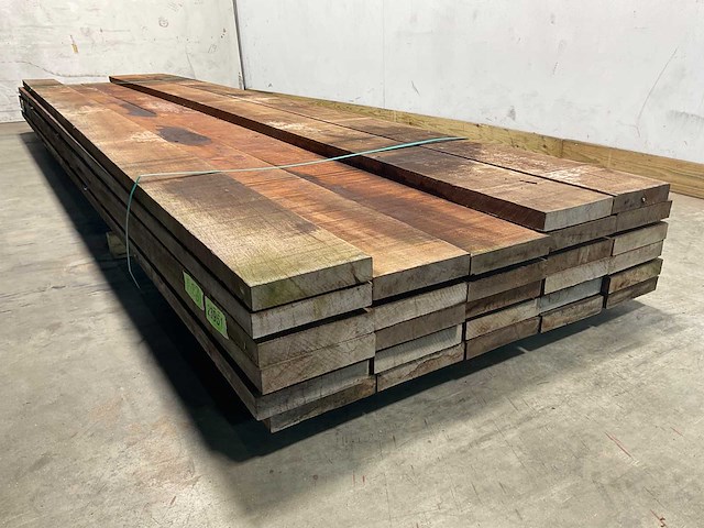 Angelim vermelho hardhouten plank gezaagd 400x20x4 cm (10x) - afbeelding 6 van  9