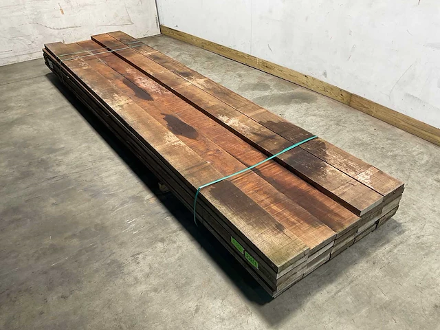 Angelim vermelho hardhouten plank gezaagd 400x20x4 cm (10x) - afbeelding 1 van  9