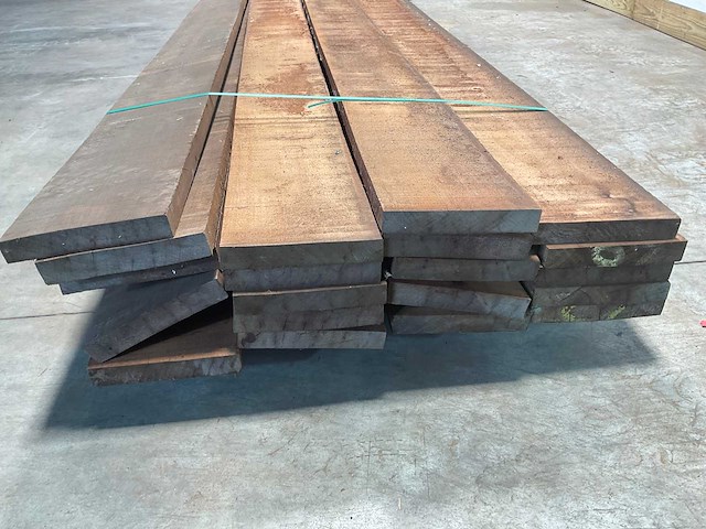 Angelim vermelho hardhouten plank gezaagd 450x19,5x3 cm (20x) - afbeelding 8 van  8