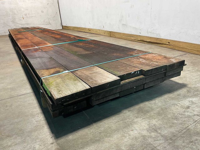 Angelim vermelho hardhouten plank gezaagd 600x20x4 cm (10x) - afbeelding 5 van  7