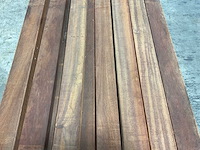 Angelim vermelho hardhouten regel vlak geschaafd - 350x9x4,5 cm (21x) - afbeelding 4 van  7