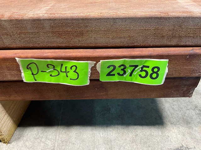 Angelim vermelho hardhouten regel vlak geschaafd - 350x9x4,5 cm (21x) - afbeelding 7 van  7