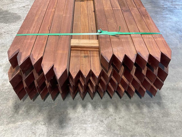 Angelim vermelho paal gepunt en geschaafd 350x6,8x6,8 cm (30x) - afbeelding 7 van  11
