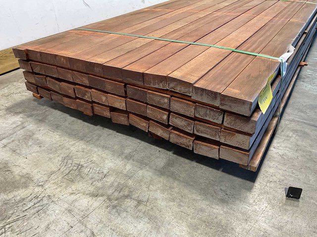 Angelim vermelho regel geschaafd 450x9x4,5 cm (20x) - afbeelding 3 van  5