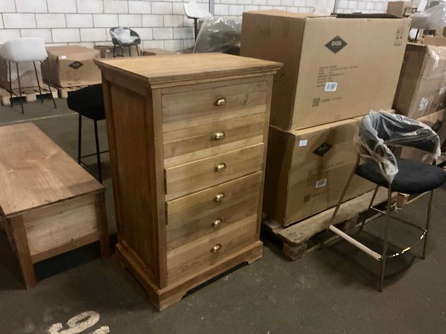 Angelique teak ladenkast 76,5x 53,5cm - afbeelding 1 van  3