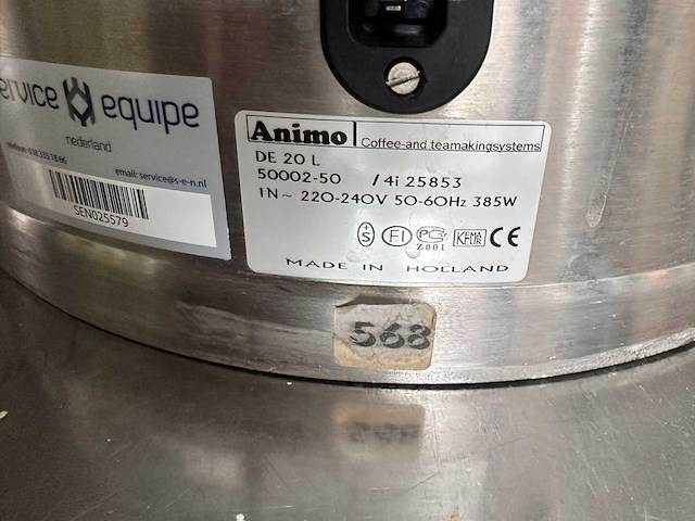 Animo fc gl 2x20l koffie zet counter 2x20l. - afbeelding 9 van  9