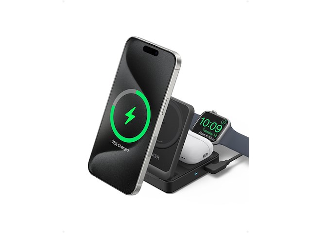 Anker maggo 3in1 oplaadstation qi2 gecertificeerd 15w - afbeelding 1 van  3