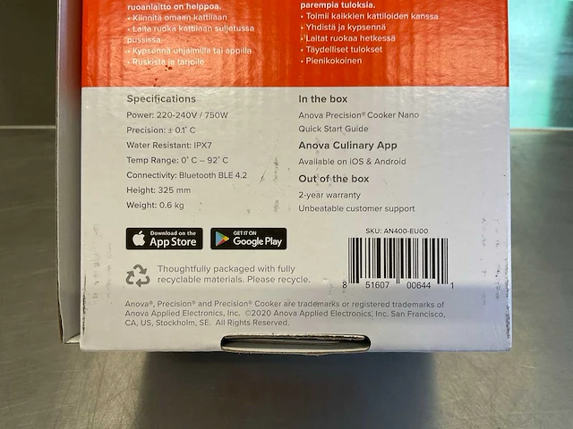 Anova nano sousvide stick - 750 watt - bluetooth - afbeelding 12 van  12